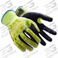 HEXARMOR Safety Gloves: 3XL ( 12 ), ANSI Cut Level A9, ANSI Impact Level 2, Palm, Dipped, 1 PR (MPN 3062IMP-XXXL (12)). Key specifications — Glove Coating Finish: Tacky; Textured; Brand: HEXARMOR; Glove Hand Style: Left and Right; Touchscreen Compatible: Yes; Includes Reinforced Thumb Crotch: Yes; Knit Material Color: Blue.