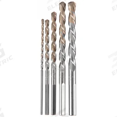 DEWALT Round Shank Drill Bit Set: 1/4 in_1/8 in_3/8 in_3/16 in_5/16 in Drill Bit Size - Multi-Material Hex-Shank Concrete & Masonry Drill Bit Sets
