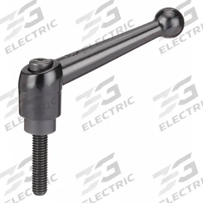 KIPP Adjustable Handle: Zinc w/ Steel Thread, 5/16"-18 - Ball-Style Adjustable Handles with Threaded Stud