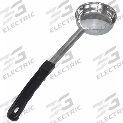 CRESTWARE Portion Controller: 6 oz Capacity, Stainless Steel, Solid, Black, 14 in Overall Lg - Portion Control Spoons
