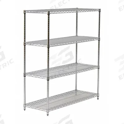 APPROVED VENDOR Wire Shelving Unit: Starter, 36 in x 18 in, 54 in Overall Ht, 4 Shelves - Stationary Wire Shelving for Dry Use