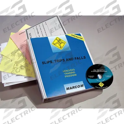 MARCOM Training Kit: Slips/Trips and Falls, DVD/Quiz/Scheduling Forms/Training Certificate - Slips, Trips & Falls Safety Training