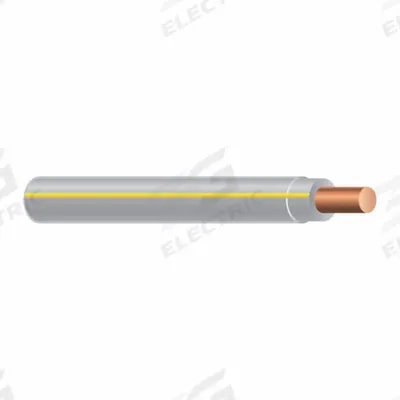 SOUTHWIRE Wire: Copper, 12 AWG, 1 Conductors, Stranded, Gray/Yellow, 500 ft Lg - Copper THHN/THWN Building Wires