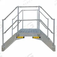 GARLOCK SAFETY SYSTEMS Crossover Bridge: 6 in Platform Ht, Steel, 1,400 lb Load Capacity, Open Grip (MPN 430-212-600). Key specifications — Brand: GARLOCK SAFETY SYSTEMS; Color: Silver; Tread Type: Expanded Metal.