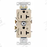LEVITON Duplex Receptacle Outlet: Duplex, 5-20, Light Almond, 125V AC, 20 A, 2 Pole / 3 Wire (MPN 5362-S2T)