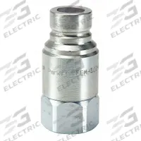 PARKER Hydraulic Quick Connect Hose Coupling: 9/16 in Coupling Size, Steel, 11.36 lpm Max. Flow Rate (MPN FEM-252-6FO). Key specifications — Thread Size: 9/16"-18; Body Material: Steel; Brand: PARKER.