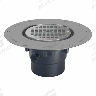 ZURN Floor Drain: 9 7/8 in Overall Dia, 5 in Grate Size, 2 in Nominal Pipe Size - Height Adjustable Floor Drains
