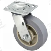 APPROVED VENDOR Plate Caster: Antimicrobial/Corrosion-Resistant, Swivel, Rubber, 6 in Wheel Dia (MPN P21SX-RP060D-14-AM). Key specifications — attr1109528: Gray; attr1109541: APPROVED VENDOR; attr1172513: Swivel.