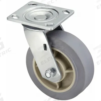APPROVED VENDOR Plate Caster: Antimicrobial/Corrosion-Resistant, Swivel, Rubber - Corrosion-Resistant Plate Casters