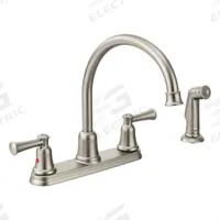 CFG Gooseneck Kitchen Faucet: Capstone, Brass, Widespread, Deck, 4 Mounting Holes, 1.5 gpm Flow Rate (MPN 41613CSL). Key specifications — Series: Capstone; Brand: CFG.