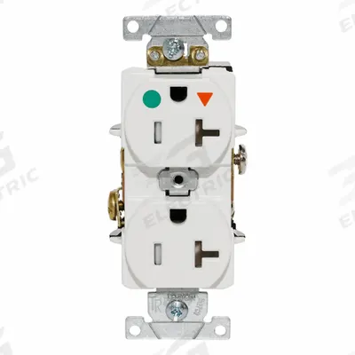 LEVITON Tamper-Resistant Isolated Ground: Hospital Grade, Duplex, 5-20R, White - General Purpose Receptacles