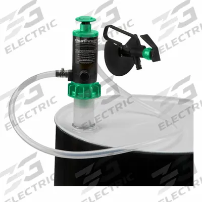 GOATTHROAT PUMPS Air Drum Pump: Pump w/ Discharge Hose & Nozzle, 4.5 gpm Max. Flow Rate - Air & Hand-Operated Piston Drum Pumps
