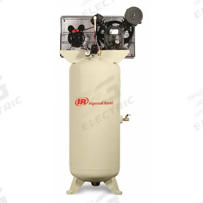 INGERSOLL RAND Electric Air Compressor: 5 hp, 2 Stage, Vertical, 60 gal, 14 cfm, 175 psi - Splash Lubricated Stationary Electric Air Compressors