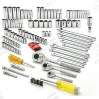 PROTO Socket Wrench Set: 1/4 in, 3/8 in, 1/2 in Drive, 125 Piece, 12-Point/6-Point, Metric/SAE (MPN J47125). Key specifications — attr1224269: 1/4 in, 3/8 in, 1/2 in; attr1204638: Drive Tools Included; attr1204650: 5/32 in to 13/16 in; attr1204658: (9) 12-Point Combination Wrenches; attr1204673: Socket Bits Included; attr1204681: Wrenches Included; attr1204688: PROTO; attr1206170: Deep Sockets.