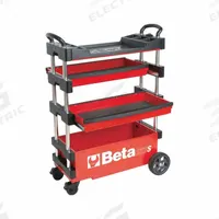 BETA Tool Utility Cart: Red / Red Drawer, 39 in Wd, 15 3/8 in Dp, 27 1/2 in Ht, No Lid, Keyed (MPN C27S-R). Key specifications — attr1116772: BETA; attr1116768: Keyed.