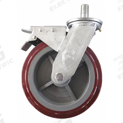 Dayton Swivel Caster with Brake: 11 1/4 in Overall Ht, 11 1/4 in H x 2 in W x 2 in D - Hand Truck Wheels, Bearings, Brakes & Axles