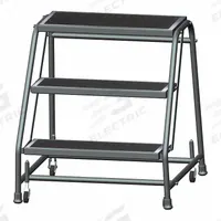 BALLYMORE Step Stool: 2.4 ft Overall Ht, 450 lb Load Cap, 3 Steps, Steel, 2.4 ft Standing Ht (MPN 326R). Key specifications — attr1051722: Rolling Step Stool; attr1051697: BALLYMORE; attr1051699: (4) Swivel; attr1051702: Gray; attr1051713: Handrails Not Included; attr1051726: Rectangle.