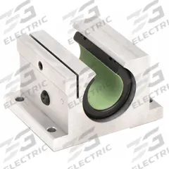 THOMSON Linear Pillow Block Bearing: Single, Self-Aligning, 1 1/4 in Inside Dia, TEP 950, 0.22 in (MPN FNYBUPBO20ALS). Key specifications — Liner: TEP 950; Material: Aluminum.