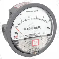 DWYER Differential Pressure Gauge: Back/Single-Side, 1/8 in NPT Female, 2000, 4 in Dial, IP67, IP67 (MPN 2005). Key specifications — Sensor Type: Diaphragm; Series: 2000; Housing Material: Die Cast Aluminum; Certificate of Calibration: Not Included.