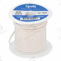 GROTE Primary Automotive Wire: GPT, 100 ft, 1 Conductor, 14 AWG, White, 60 V Volt, SAE J1128 (MPN 87-7007). Key specifications — Brand: GROTE.