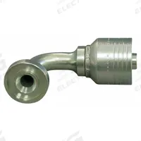 AEROQUIP Hydraulic Flange Fitting: 1 1/4 in Hydraulic Hose I.D., 2 1/8 in Hydraulic Flange Size (MPN 4S20FHB20). Key specifications — attr95970: 90° Elbow; attr95968: Carbon Steel; attr98911: AEROQUIP.