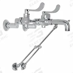 AMERICAN STANDARD Straight Service Sink Faucet: Wall, Centerset, Brass, Chrome, 20 gpm Flow Rate (MPN 8355110.002). Key specifications — Color/Finish: Chrome; Includes: Bucket Hook.