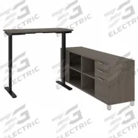 BESTAR Office Furniture Kit with Adjustable-Height Desk: Bark Grey, 71 1/8 in Overall Wd (MPN 120857-47). Key specifications — Color: Bark Grey; Material: Particle Board; Product Material: Laminate Particle Board.