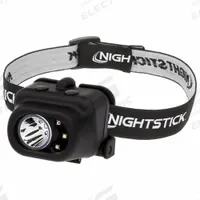 NIGHTSTICK Headlamp: 210 lm Max. Brightness, 25 hr Max Run Time, 93 m Max Beam, 5 Light Outputs (MPN NSP-4610B). Key specifications — Brand: NIGHTSTICK; Battery: Includes 3 AAA.