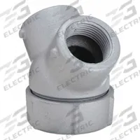 APPLETON ELECTRIC Capped Elbow - Haz Loc: Iron, Chromate Coated/Electroplated/Powder Coated, NPT (MPN ELBY-100). Key specifications — Material: Iron; Finish: Chromate Coated; Ends - Hazardous Fittings: 1 in FNPT x 1 in FNPT; Brand: APPLETON ELECTRIC.