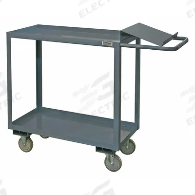 APPROVED VENDOR Utility Cart: 1,200 lb, 2 Shelves, 63 in L x 31 in W x 36 in H Overall Dim - Order-Picking Utility Carts with Lipped Metal Shelves