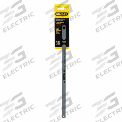 STANLEY Hacksaw Blade: 12 in Blade Lg, Steel, 18, 1/2 in Blade Wd - General Purpose Hacksaw Blades