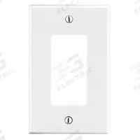 HUBBELL Wall Plate: Decorator-Rocker, 1 Gang, White, Midsize Size (MPN PJ26W). Key specifications — Brand: HUBBELL; Material: Polycarbonate.