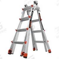 LITTLE GIANT Combination Ladder: 6 Configurations, Aluminum, 300 lb Load Capacity, 32 lb Wt (MPN 13117-001). Key specifications — Brand: LITTLE GIANT; Included Features: Trestle Brackets.