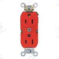 LEVITON Receptacle: Duplex, 5-15, Red, 125V AC, 15 A, 2 Pole / 3 Wire (MPN 5262-IGR)