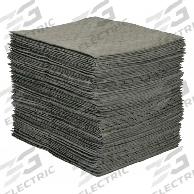 BRADY SPC ABSORBENTS Sorbent Pad: 31 5/8 oz Volume Absorbed Per Pad, Polypropylene, Gray, Box - Sorbent Pads