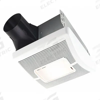 BROAN Bathroom Fan: Ceiling, 110 cfm Max, 1.3 sones, 1 Speed, A19 - Bathroom Exhaust Fans with Light
