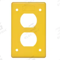 HUBBELL WIRING DEVICE-KELLEMS Duplex Cover Plate: Portable Outlet Box Cover, Portable Outlet Boxes (MPN HBLP8FSY). Key specifications — Color: Yellow; Brand: HUBBELL WIRING DEVICE-KELLEMS.