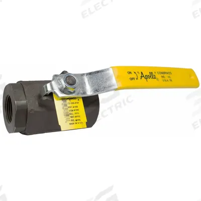 APOLLO Manual Two-Way Ball Valve: 1 1/4 in, Carbon Steel, Straight, FNPT x FNPT - Vented Ball Carbon Steel Ball Valves