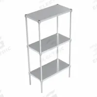NEW AGE INDUSTRIAL Standard Shelving: 54 1/4 in x 18 in x 36 in, Solid Shelf, Mill Finish (MPN 31836SS6). Key specifications — Color: Silvery White/Gray; Brand: NEW AGE INDUSTRIAL.