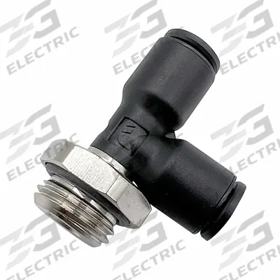 LEGRIS Push-Fit Tee Fitting: 8 mm Pipe x 8 mm OD x 3/8 in Pipe Size - Nylon & Nickel-Plated Brass Tube Fittings