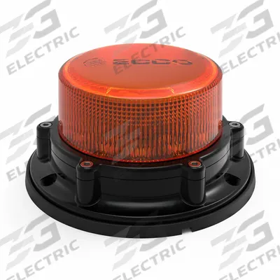 ECCO Directional Warning Light: Flashing Beacon, Amber, 3 3/8 in Overall Ht - Vehicle Flashing Beacons