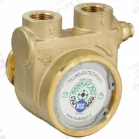 FLUID-O-TECH Rotary Vane Pump: Direct Drive, Low-Lead Brass Body, 1/2" NPT, 165 gph Max. Flow (MPN PA 601). Key specifications — Vane Material: Carbon; NSF 169 Listed: Yes; Relief Valve Type Included: Standard; Brand: FLUID-O-TECH; Strainer: Not Included; Ports: 1/2" NPT; Relief Valve Type: Standard.