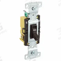 BRYANT Wall Switch: Toggle Switch, 3-Way, Maintained, Brown, 120V AC, 15 A (MPN RS315). Key specifications — Illuminated: No.