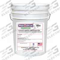 PETROCHEM Compressor Oil: 5 gal, Pail, 20 SAE Grade, 68 ISO Viscosity Grade, 198 Viscosity Index (MPN FS AMMONIA COMPRESSOR FG-68-005). Key specifications — attr59744: 198; attr59746: 68; attr59736: Yes; attr59735: Pail; attr59738: Ammonia Compressor FG-68; attr59749: 20.