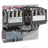 SIEMENS NEMA Magnetic Motor Starter: Reversing, 3 Poles, NEMA Size 0, 18 A, Electronic Protection (MPN 22CUC32AA). Key specifications — Brand: SIEMENS; Auxiliary Contact Form: 1NO; Coil Voltage: 110-120/220-240V AC; Phase: Three; Terminal Connection Type: Screw Terminals; Auxiliary Contacts Included: 1NO; Signaling Features: Pilot Light; Thermal Units Required: None (Not Applicable to Electronic Overloads).