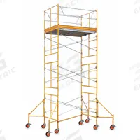 BIL-JAX Scaffold Tower: Steel, 2 ft to 16 ft, 84 in x 57 in, 2,000 lb Load Capacity (MPN 6004C-7X15RT). Key specifications — Brand: BIL-JAX; Height Adjustability: Fixed Height; Included Components: Braces.