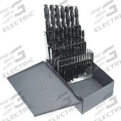 CLE-LINE Jobber Length Drill Bit Set: 29 Pc, 1/16" to 1/2" by 64ths, 135° Split Point (MPN C21119). Key specifications — attr1236168: Metal Index.