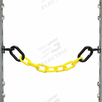 APPROVED VENDOR Magnet Ring/Carabiner Kit and Chain for Chain Barrier: Yellow - Magnetic-Mount Plastic Chain Barrier Kits