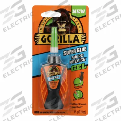 GORILLA Instant Adhesive: Super Glue Micro Precise Gel, Gen Purpose, 0.19 fl oz - General Purpose Instant Adhesives