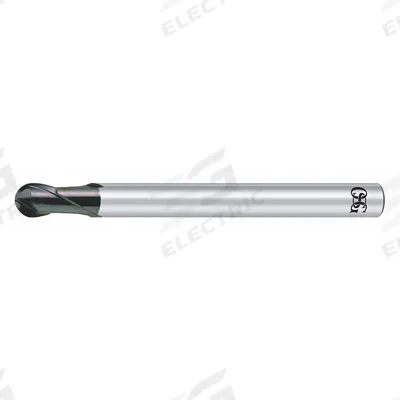 OSG Ball End Mill: Carbide, WXS Coated, 2 Flute, 1/16" Mill Dia, 3/32" LOC - Carbide Ball End Mills for Hardened Materials